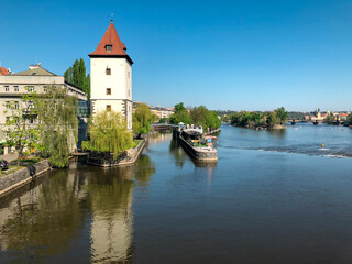  the river rom a Charles Bridge in Prague
