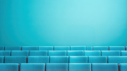 Obraz premium Empty Blue Seats in a Modern Auditorium