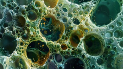 Produce an image of vacuoles, highlighting their structure and function in storage and waste disposal within plant cells