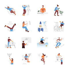 Fototapeta premium Basic RGBLatest Pack of Business Startup Flat Illustrations