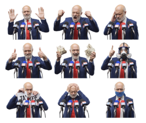 Politician talking to the media