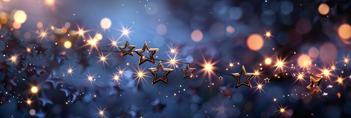 Sparkling Starry Night - Festive Lights and Bokeh Background - A magical, romantic setting with twinkling lights, symbolizing hope, celebration, joy, dreams, and the beauty of the night sky.