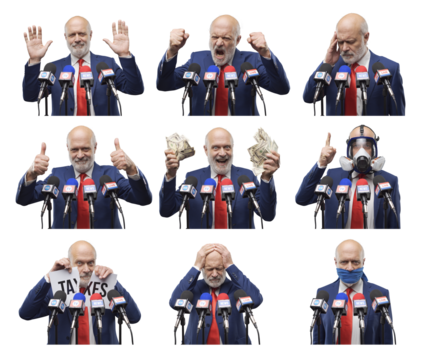 Politician talking to the media