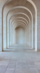 Fototapeta premium Modern Architectural Arches Leading to Light
