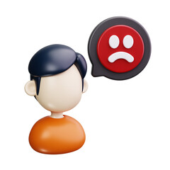 sadness 3d render icons