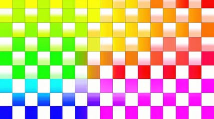 Fototapeta premium A vibrant and dynamic background featuring a gradient of colorful squares arranged in a checkered pattern, creating an eye-catching and decorative effect