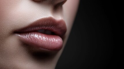 a close up of a woman's lips