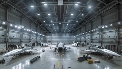 Fighter Jets in Hangar