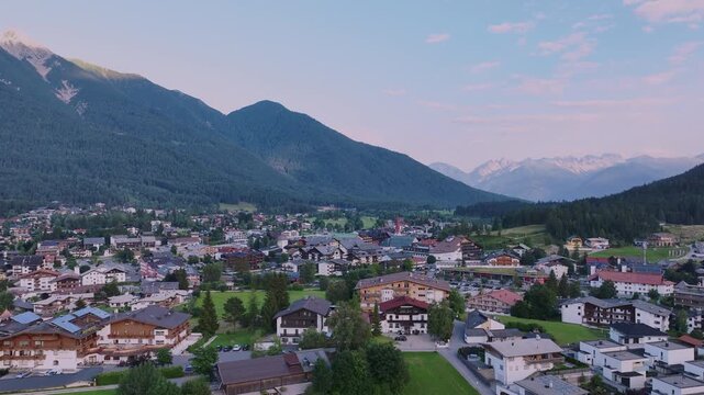 Panorama Of The Seefeld Resort In Summer, Tyrol, Austria, Aerial View