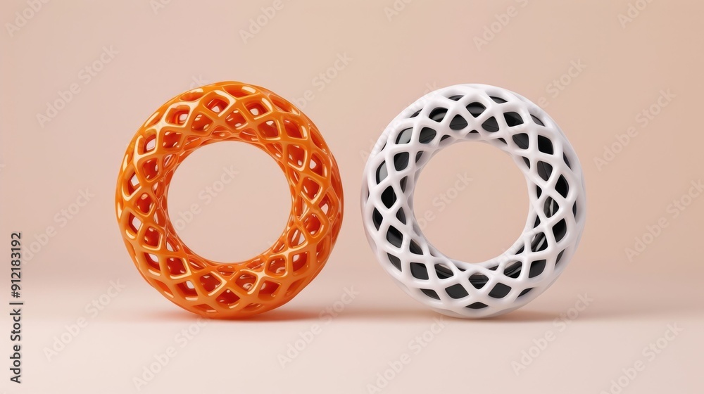 Poster dynamic and dimensional programmable matter designs in fluid abstract geometric shapes and patterns 