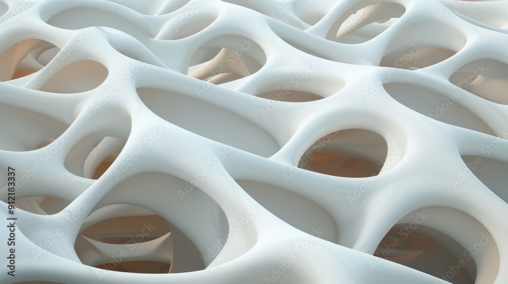Poster dynamic dimensional architecture responding to movement and motion conceptual organic sculptural des