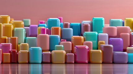 Fototapeta premium Abstract Colorful Blocks 3D Render