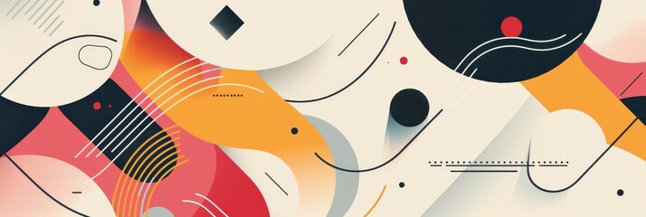 Obraz premium Abstract Geometric Background with Vibrant Colors and Shapes - A dynamic abstract design with overlapping shapes in a mix of red, orange, and black, symbolizing creativity, energy, modernity, and abst