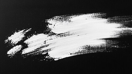 white paint brush strokes watercolor on black background