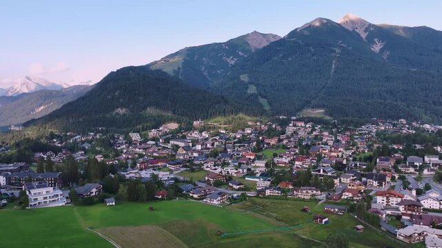 Panorama Of The Seefeld Resort In Summer, Tyrol, Austria, Aerial View