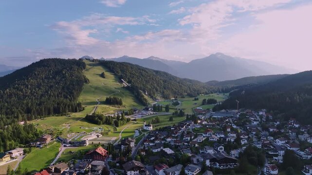 Panorama Of The Seefeld Resort In Summer, Tyrol, Austria, Aerial View