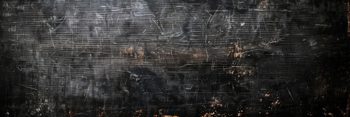 Obraz premium Dark Wooden Background with Scratches and Texture - A dark wooden background with scratches, texture, and a vintage feel. The wood is scratched and weathered, creating a sense of age and history. Th