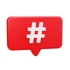 Obraz premium hashtag 3d render icons