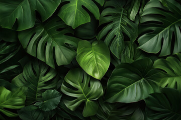 Folhagens verdes e flores coloridas criadas por IA generativa em ambientes naturais detalhados
