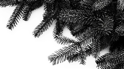 A beautiful garland of evergreen branches, suitable for Christmas holiday decoration.