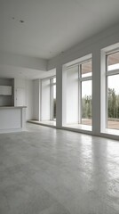 Fototapeta premium empty room with windows