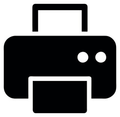 Black and white printer icon illustration. Vector illustration