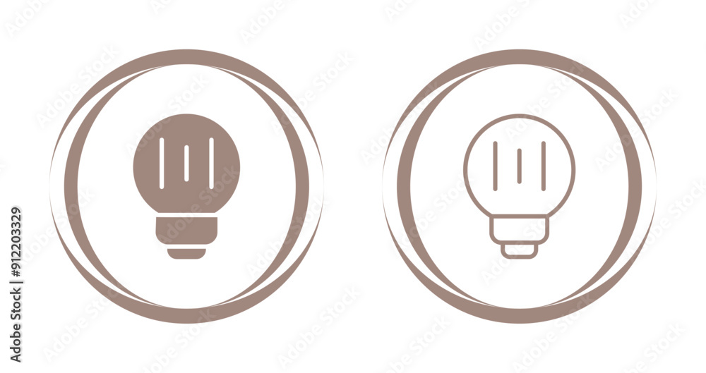 Sticker Led Bulb Vector Icon