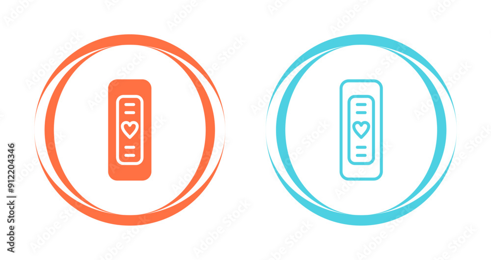 Sticker fitness smart ring vector icon