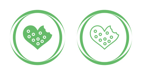 Heart shaped cookies Vector Icon