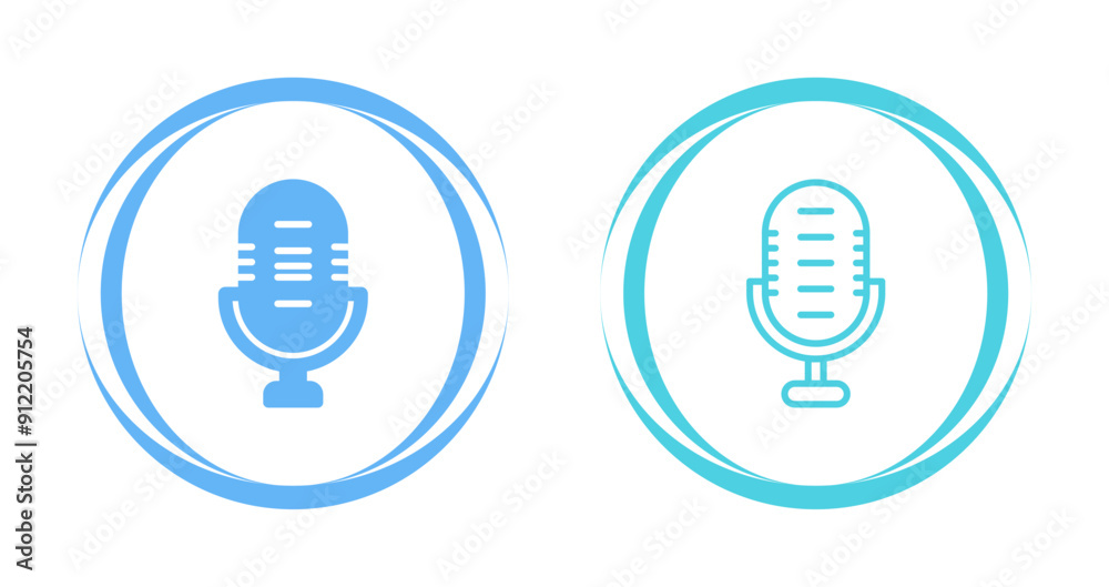 Poster microphone vector icon