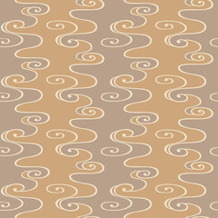 Japanese Swirl Curl Wave Vector Seamless Pattern
