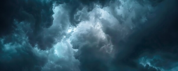 Dark Sky with Dense Clouds Background