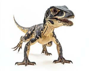 Obraz premium A Realistic Dinosaur Model with Open Mouth and Sharp Claws