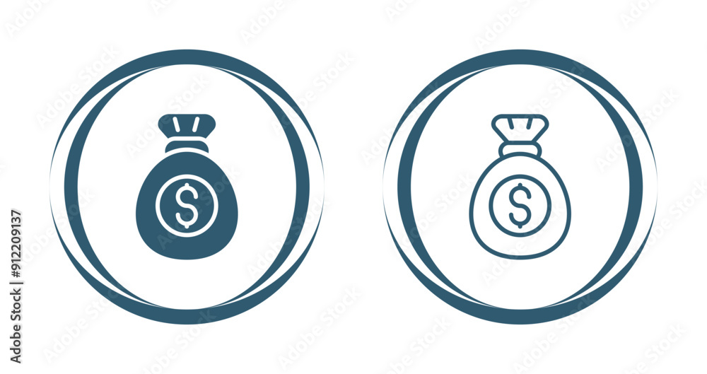 Poster Money Bag Vector Icon