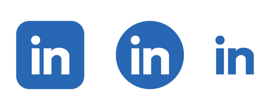 flat linkedin logo icon set editorials only