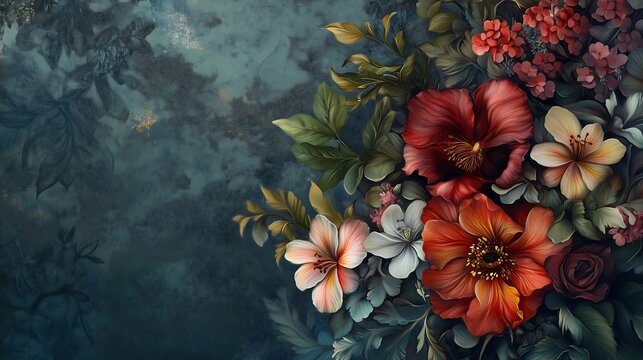 beautiful fantasy vintage wallpaper botanical flower bunc