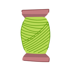 sewing thread spool cartoon. needle cotton, fabric tailor, logo reel sewing thread spool sign. isolated symbol vector illustration