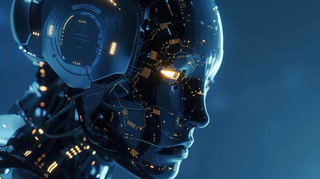 digital cybernetic human face