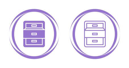 Filing cabinet with open door Vector Icon