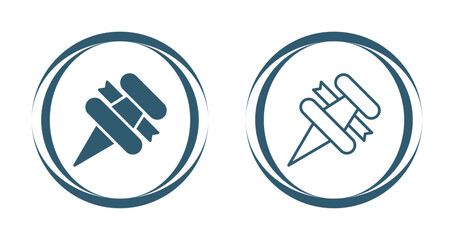 Obraz premium Thumbtack with ribbon Vector Icon