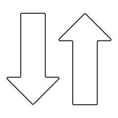 up and down arrows icon vector, Rounded mini arrows, up-down icon. A small two-way black direction symbol.