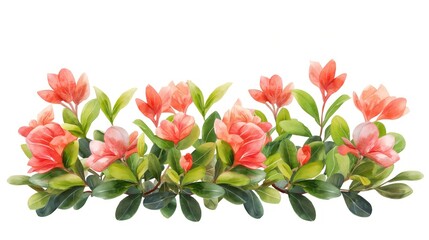 Flowering shrub, garden focal point, seasonal display, Watercolor style