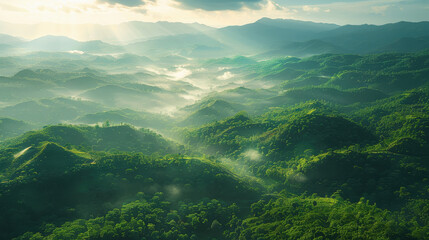 beautiful aerial view of The Khasi Hills