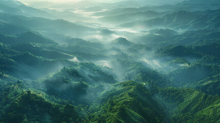 beautiful aerial view of The Khasi Hills