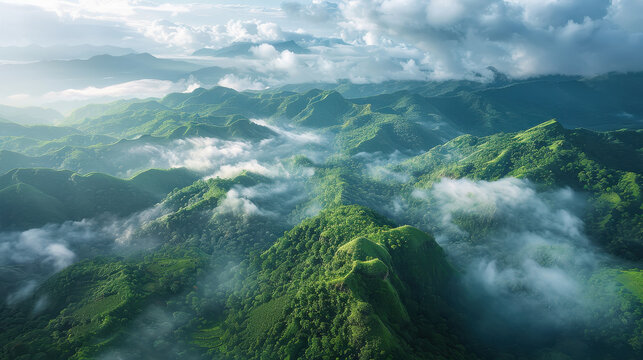 beautiful aerial view of The Khasi Hills