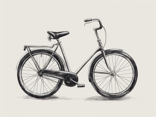 Vintage bicycle sketch with hand drawn doodle art featuring a classic retro style bicycle design with creative  stylized details and graphic elements