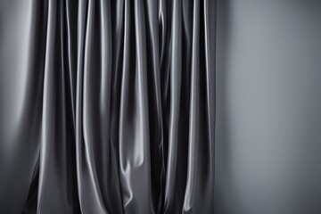 Obraz premium Modern graphite gray silk curtain with a sleek sheen for cutting edge technology, AI Generated