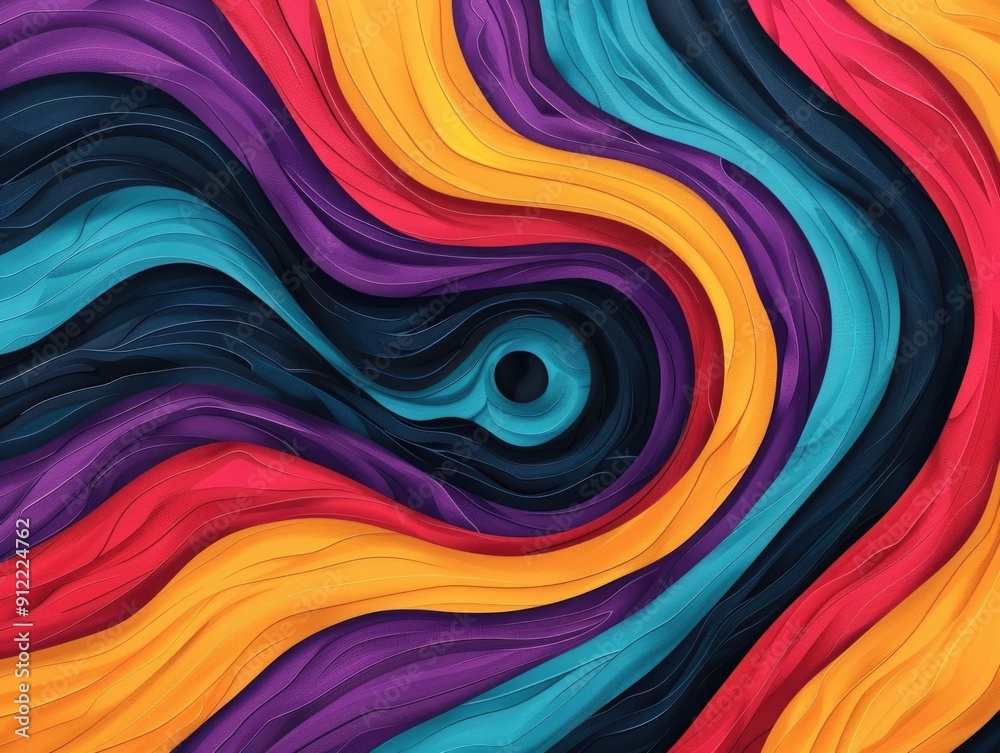 Poster mesmerizing abstract doodle art composition featuring vibrant color swirls and dynamic fluid lines c