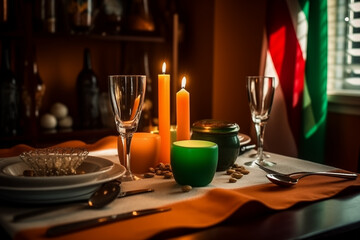 Irish flag on a table