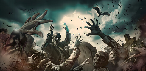 Zombies rising from the grave